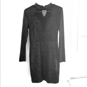 Silver and Black velvet and mesh dress